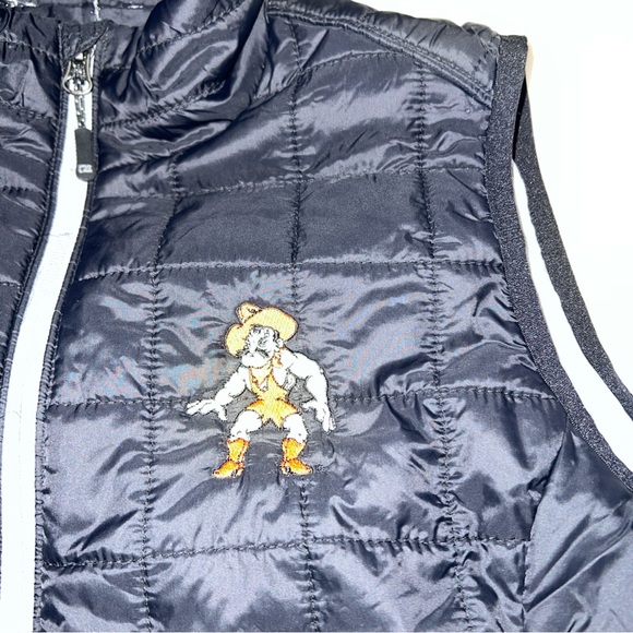 Black Puffer Vest with Embroidered Oklahoma Logo - Picture 3 of 8